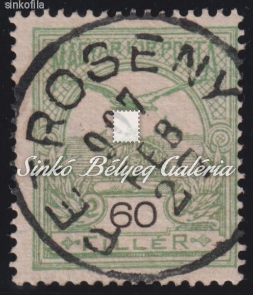 1906 Turul 60f belyeg PETROSENY