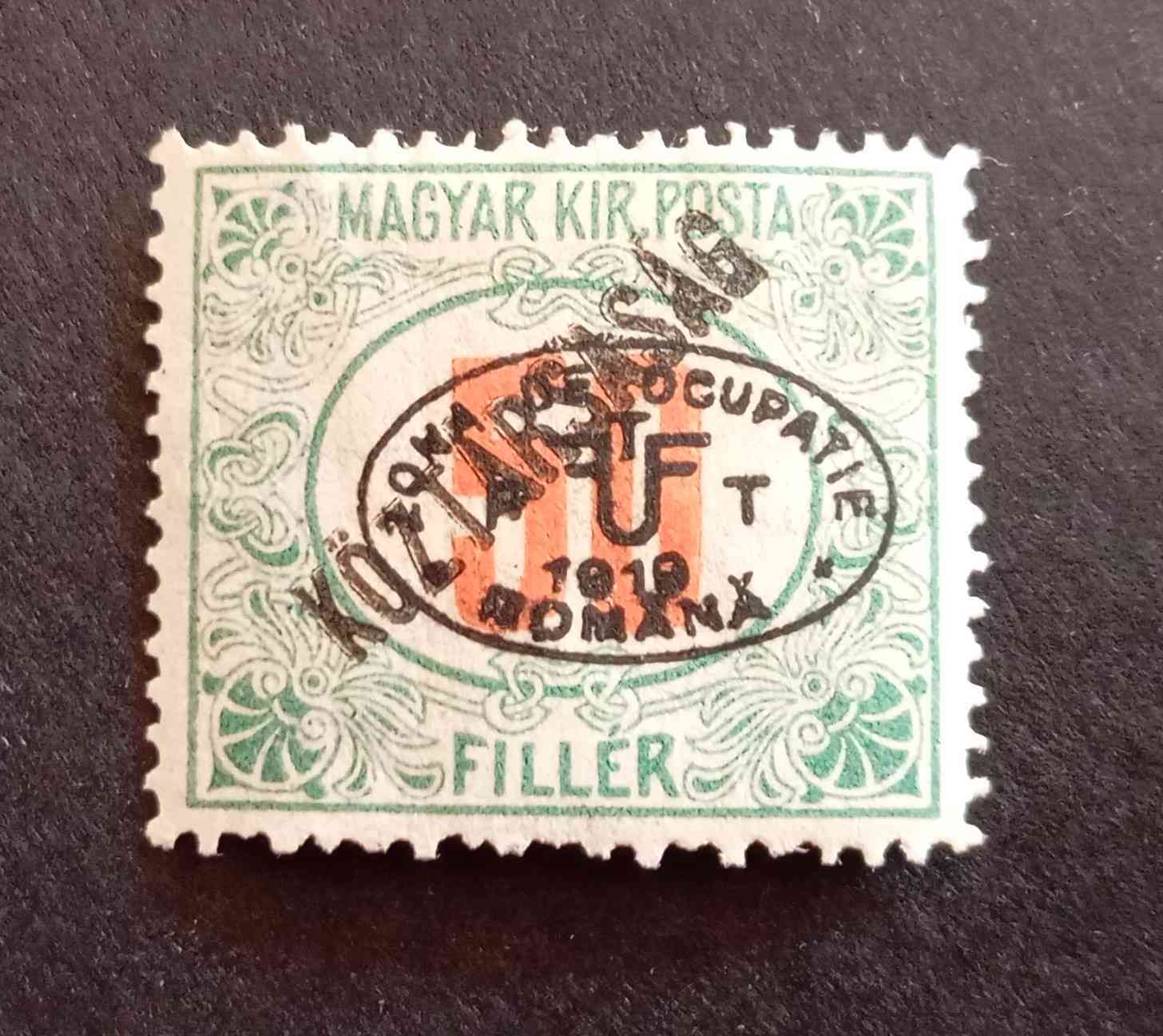 Magyarország 1919 Debrecen román megszállás Piroszámú portó/ Köztársaság 50 F * H