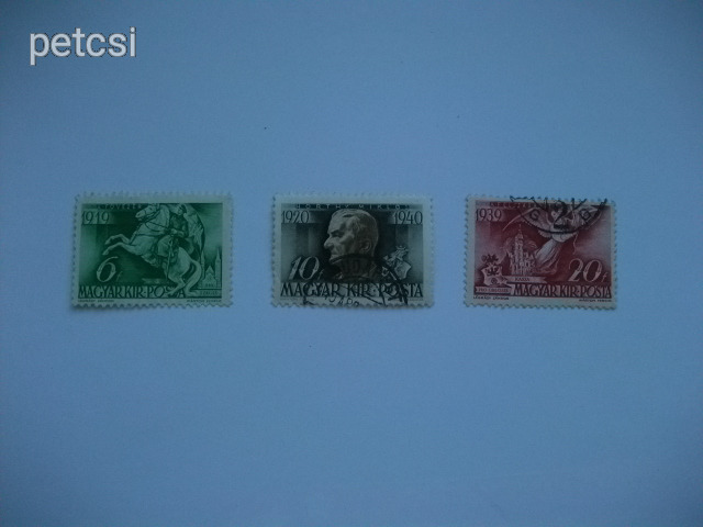 Magyar bélyeg / bélyegsor kormányzói 20 éves évforduló 1940 3.