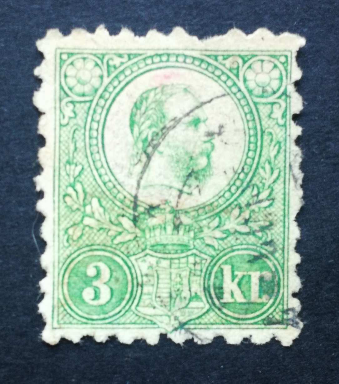 Magyarország 1871 Réznyomat 3 kr. foghiány G3