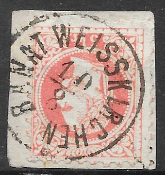 1867. 5 kr bélyeg kivágáson "BANAT WEISSKIRCHEN 8/10" BÉLYEGZÉSSEL