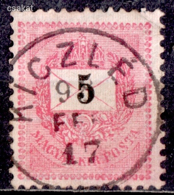 1889 feketeszámú KICZLÉD bélyegzés Burgenland Austria Gudlin E3.20 / 150p (c95)