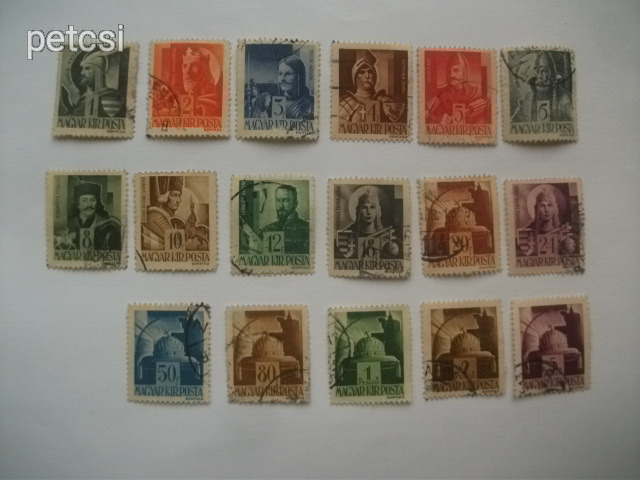 Magyar bélyeg / bélyegsor hadvezérek 1943 hiányos