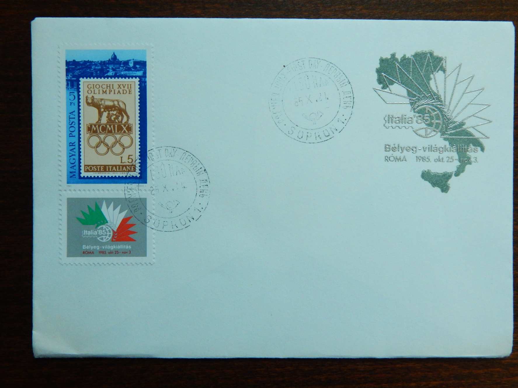 FDC 1985. ITALIA (II.) - ITALIA'85 - Nemzetközi Bélyeg Világkiállítás, Róma