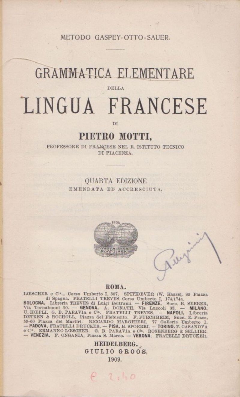 Grammatica elementare della lingua francese