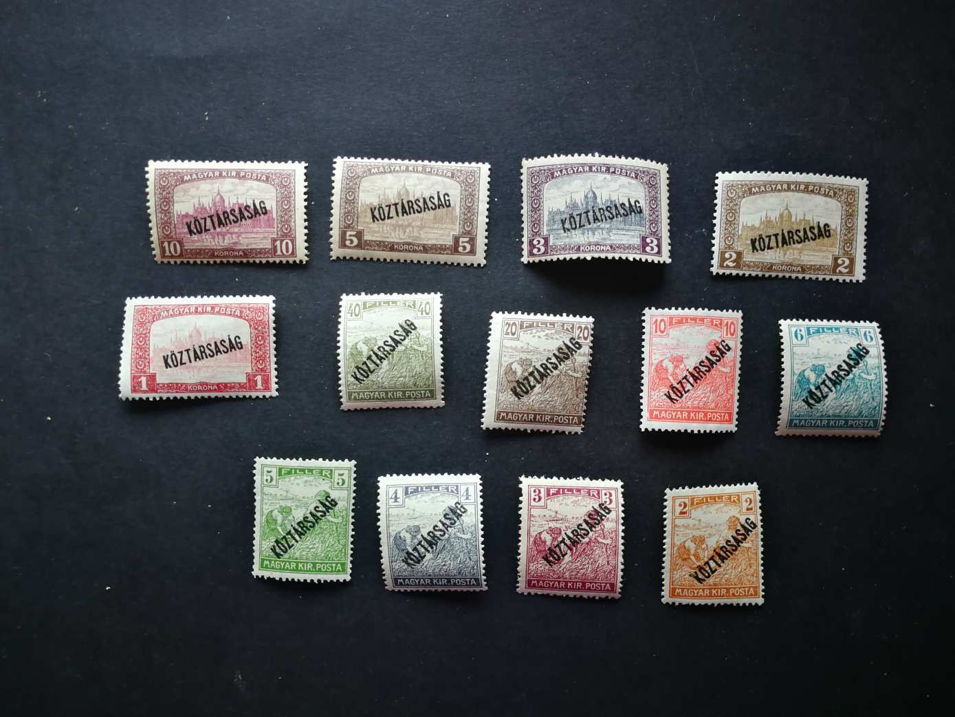 Magyarország 1918 Köztársaság 22 érték ** postatiszta H