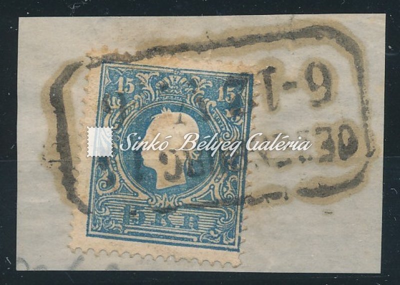 1858. Könyvnyomat dombornyomással 15kr, OEDENBURG