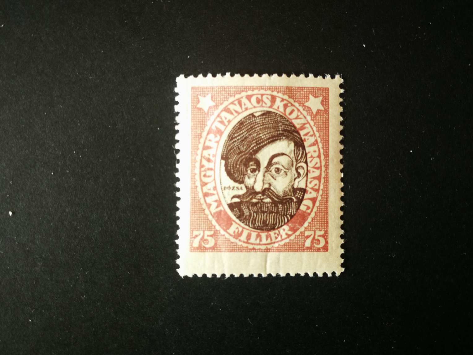 Magyarország 1919 Magyar Tanácsköztársasági arcképek 75 f A (vj:VII) * törés G3