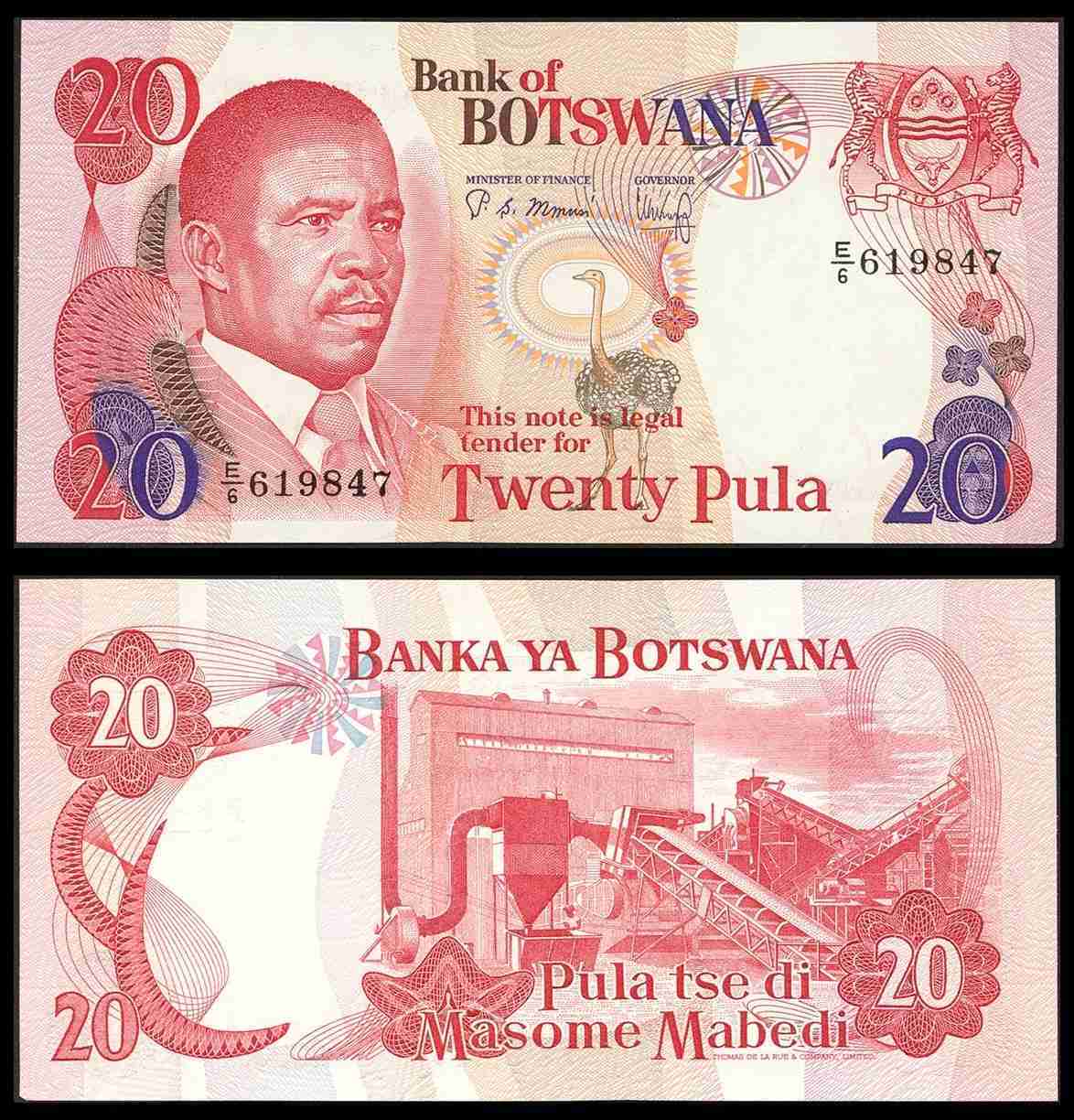 BOTSWANA 20 Pula 1982 P-10b UNC