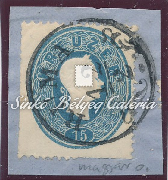 1861. Könyvnyomat dombornyomással 15kr, RUMA