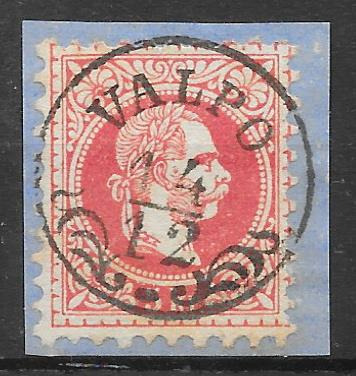 1867. 5 kr bélyeg kivágáson VALPO 12/14 bélyegzéssel