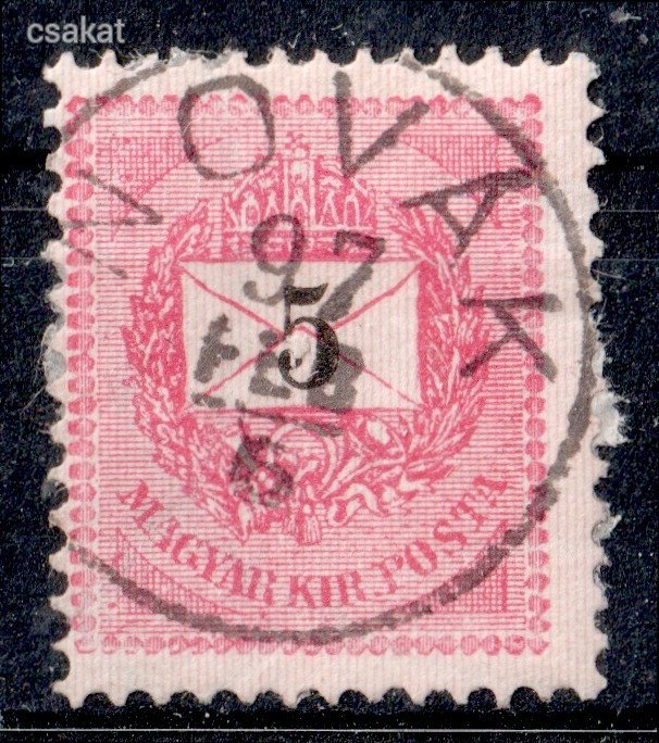 1889 feketeszámú krajcáros NOVÁK bélyegzés Felvidék Slovakia Gudlin E3.20 / 80p  (d43)