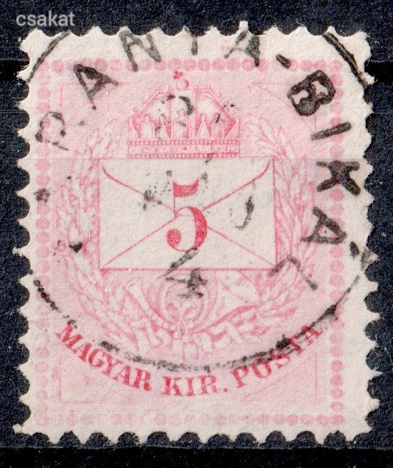 1881 színesszámú krajcáros BARANYA-BIKÁL bélyegzés Baranya Gudlin E3.20 / 100p (d24)