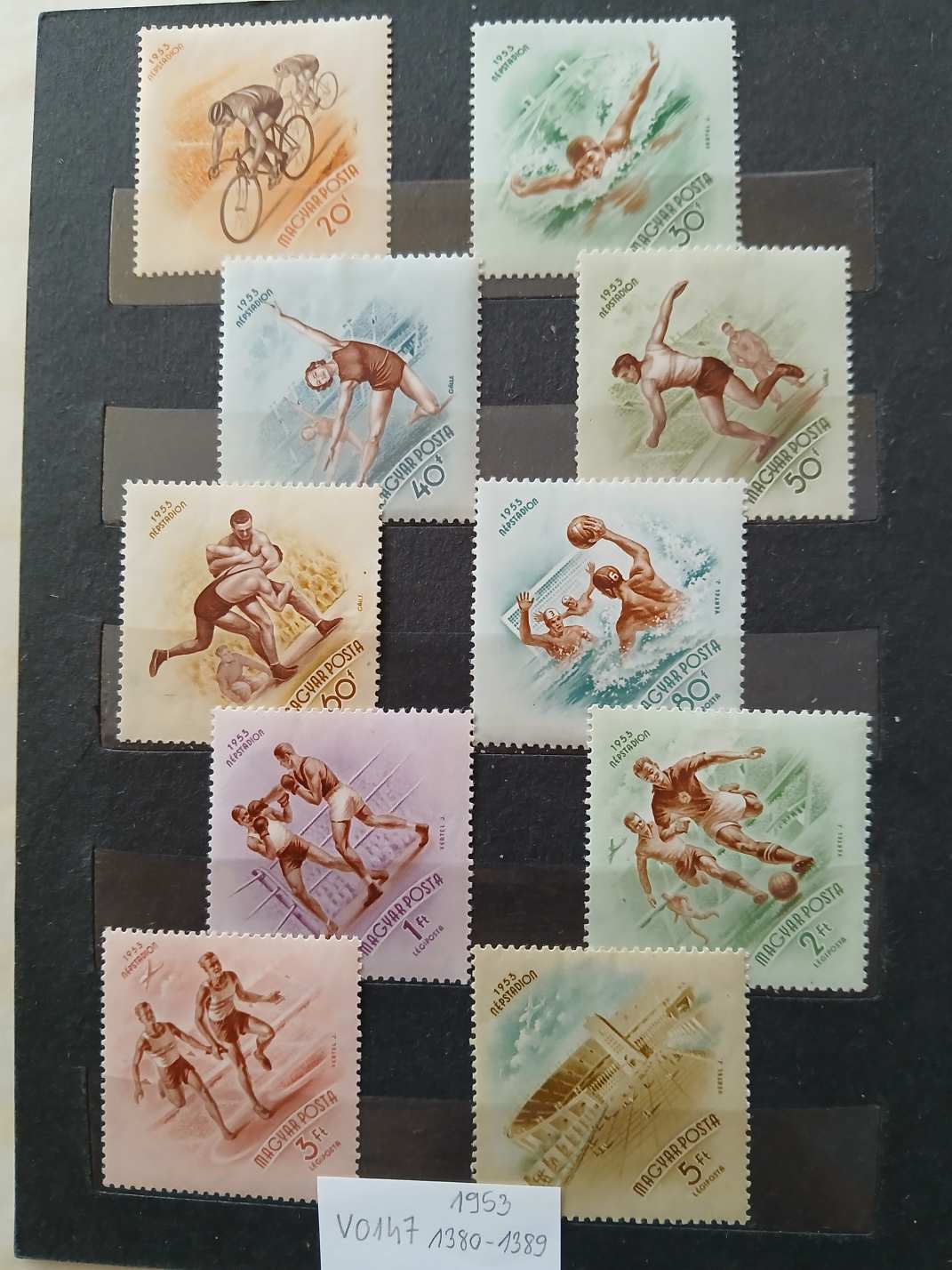 V0147 Magyar bélyeg 1953 1380-1389 postatiszta   - kat.ár 5500 HUF