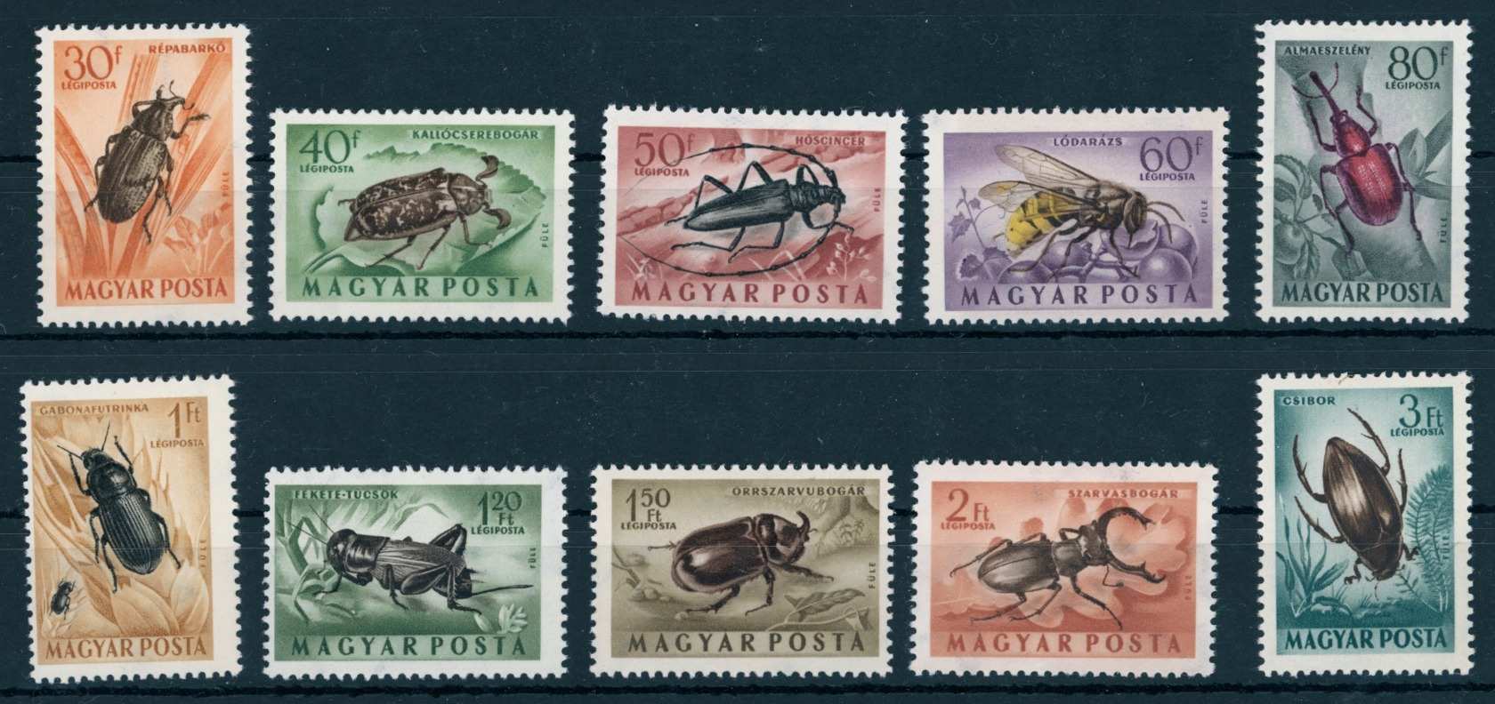 1954 ROVAROK postatiszta * sor MPIK min. 4.500 Ft (e70)