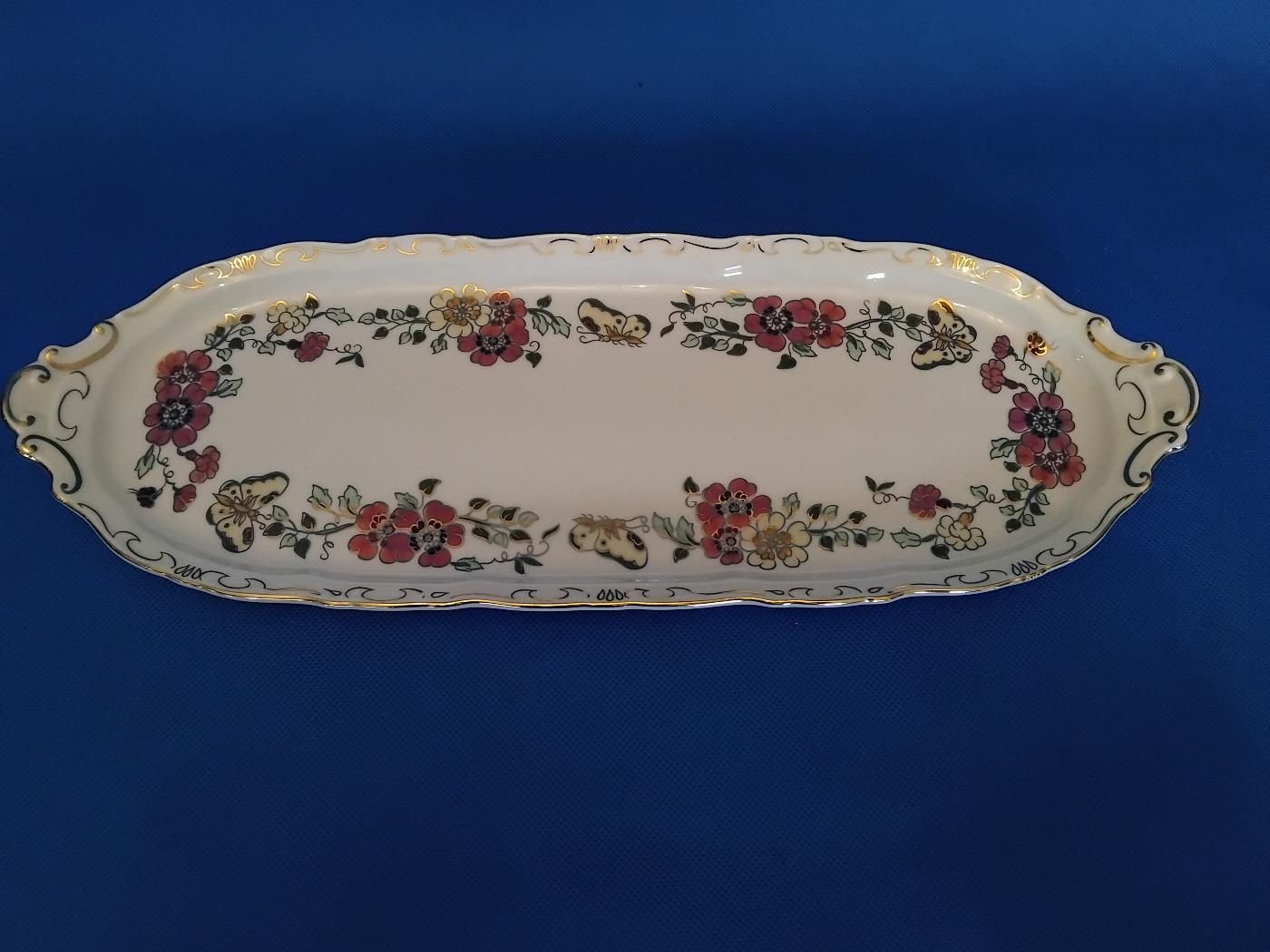 Zsolnay Pillangó mintás  torta tál