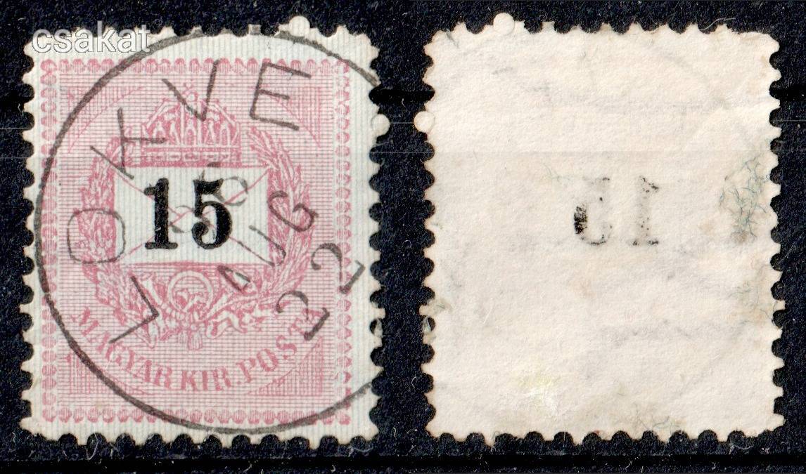 1889 feketeszámú krajcáros LOKVE bélyegzés Horvátország Croatia Gudlin E3.20 / 70p (d18)