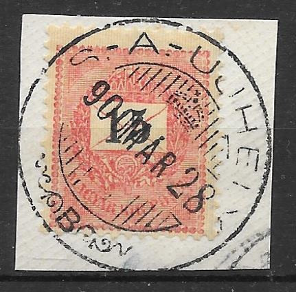 1900. MÁRC 28. 15 kr kivágáson S.-A.-UJHELY (GUDLIN NEM ÉRTÉKELI)