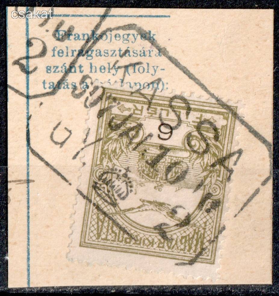 1906 turul KASSA / 2 gyűjtő bélyegzés Felvidék Slovakia MPPFB GY10 / 100p (d32)