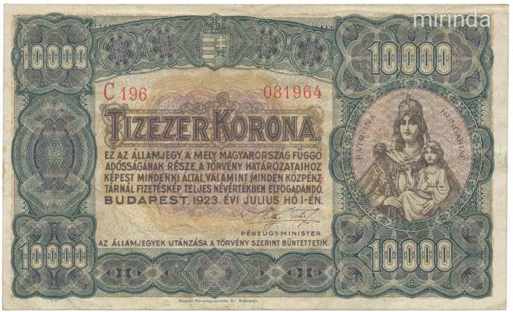 TÍZEZER KORONA 1923