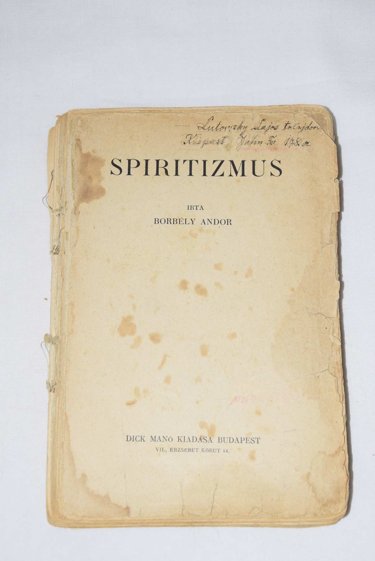K727 - BORBÉLY ANDOR - SPIRITIZMUS