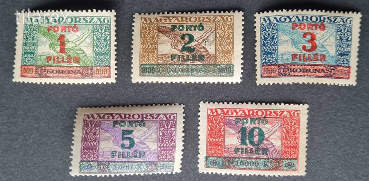 Magyar Bélyeg 1927 Ikarusz-Portó ( MPIK 112-16**  2.000 Ft ) Portó Leírás!!!