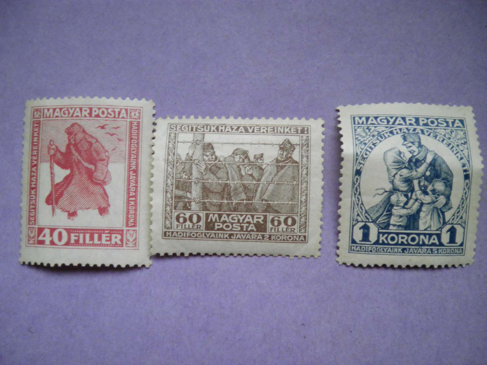 Magyar 1920 postatiszta falcos komplett sor Hadifogoly Kat ár 2000 ft 88