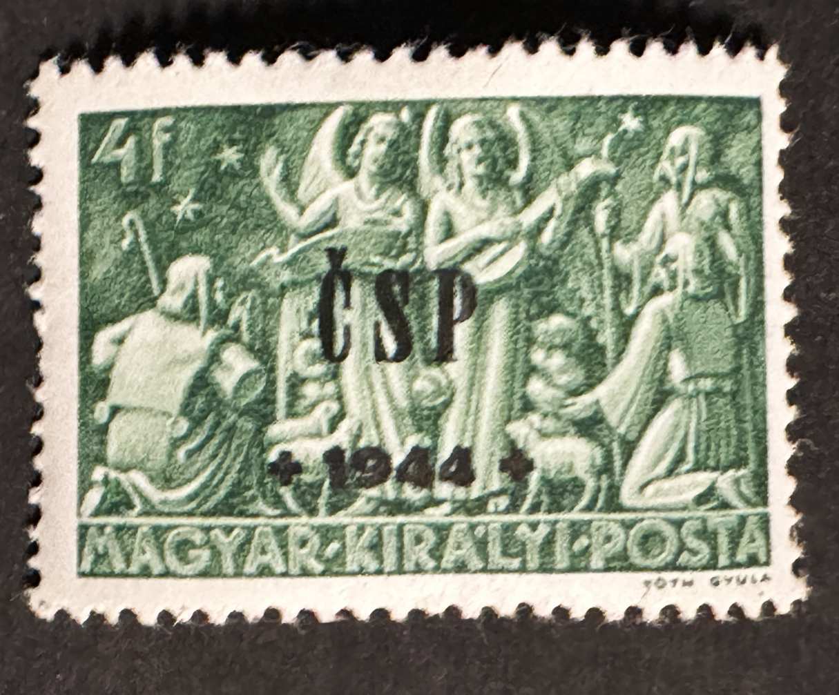 MAGYARORSZÁG MEGSZÁLLÁS HUSZT 1944 KARÁCSONY 4 FILLÉR  BÉLYEG*