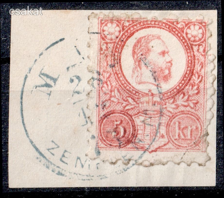 1871 réznyomat MÁD / ZEMPLÉN. M. kék bélyegzés Gudlin E3.51 / b500 p (d24)