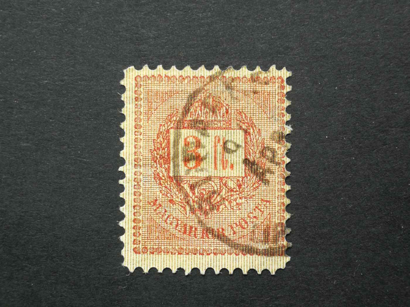 Magyarország 1888 Feketeszámú 3 Ft. Budapest D