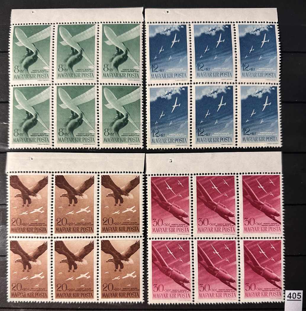1943 REPÜLŐ SOR 6-OS TÖMB, LUXUS MAGYAR POSTATÍSZTA BÉLYEG SOR   **  -405.-