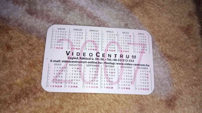 2007 - Videocentrum - Cegléd kártyanaptár