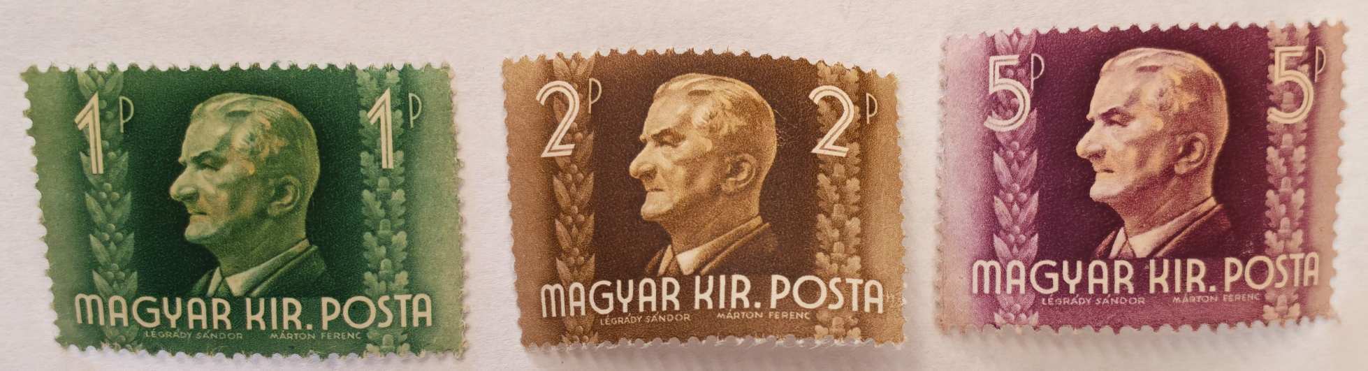 1941 Kormányzói Arcképsor (III.) Teljes Bélyegsor (**)
