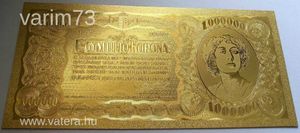 1923, EGYMILLIÓ  ARANY KORONA, UNC!