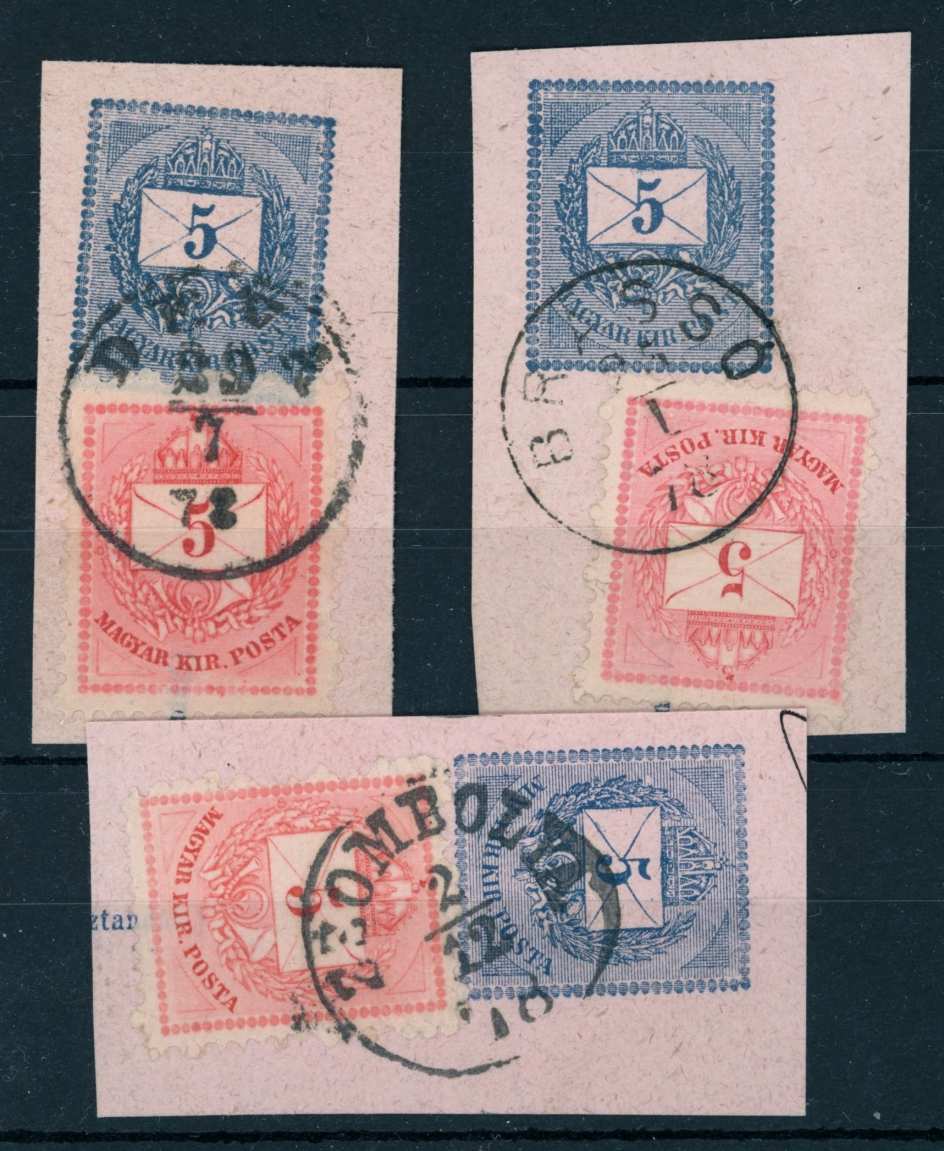 1874 krajcáros lebélyegzések DÉVA + BRASSÓ + ZSOMBOLYA - Erdély / Romania Gudlin 60 pont (e76)