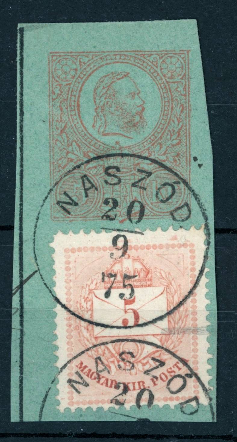 1871 / 1874 krajcáros vegyes díjlerovás NASZÓD bélyegzés Erdély / Romania Gudlin 400+60 pont (e79)