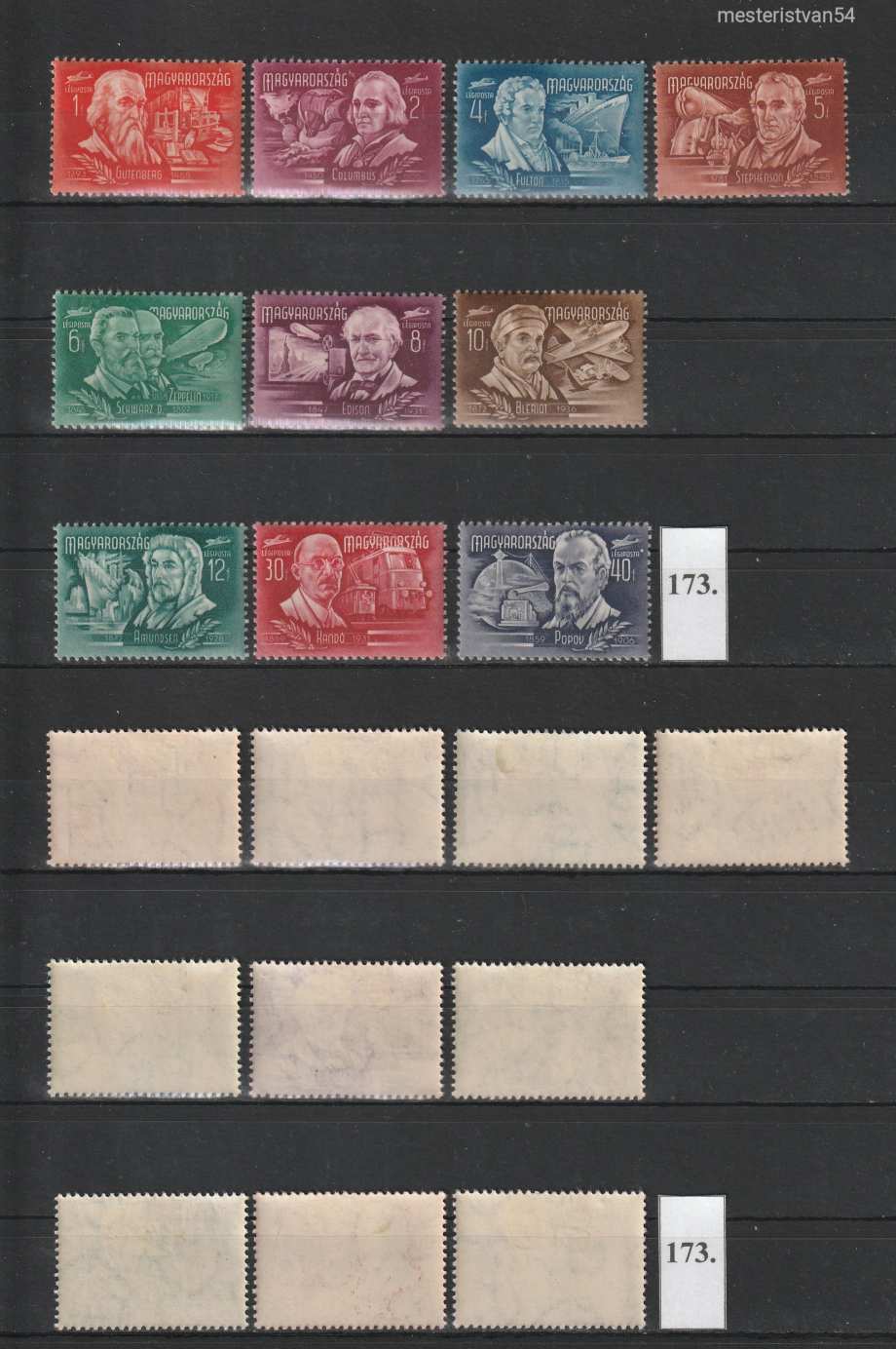 Feltalálok-felfedezök-L* falcos sorozat 1948. ##-173