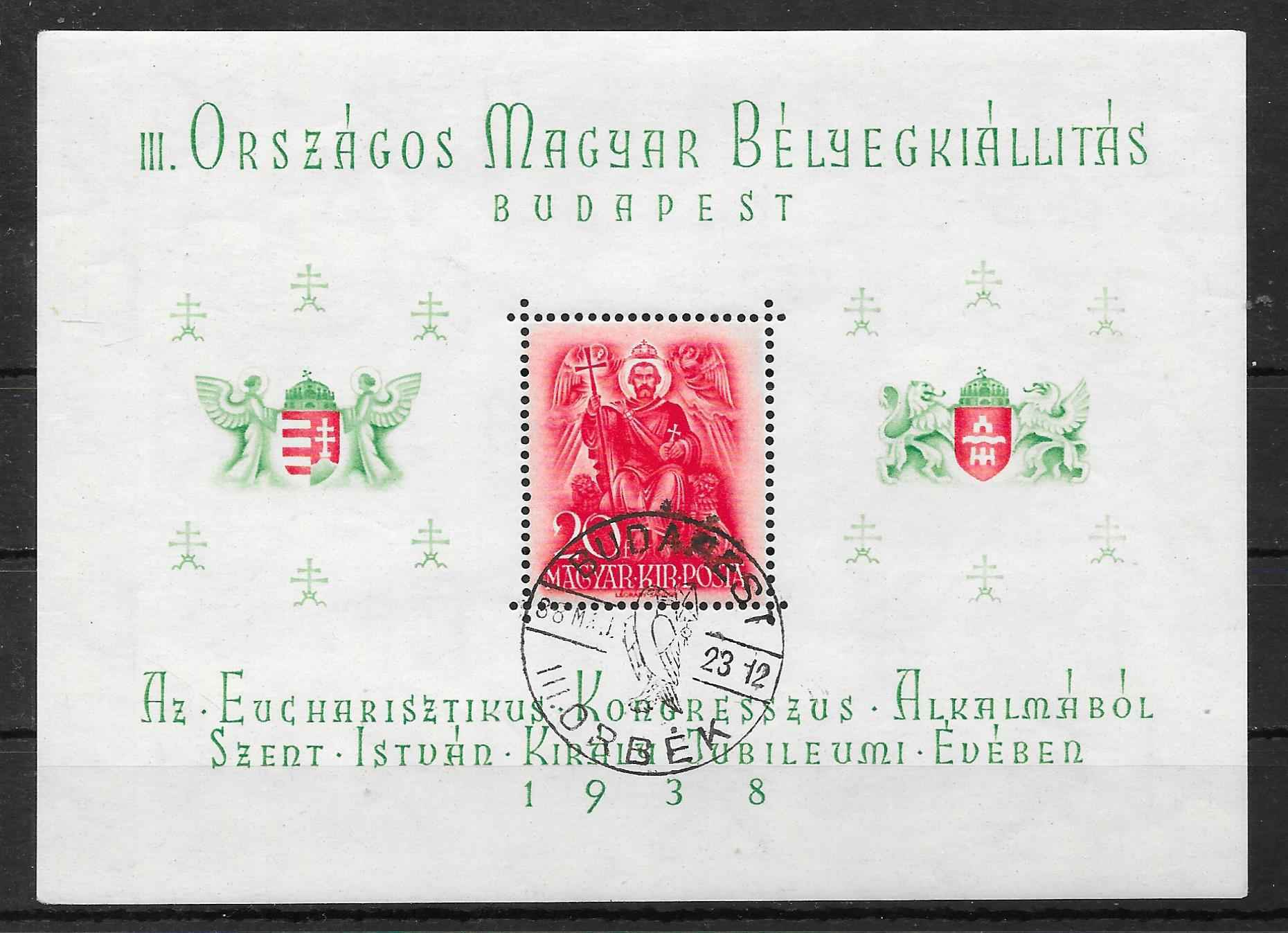 1938.ORBÉK  blokk használt  ( 6 000 )