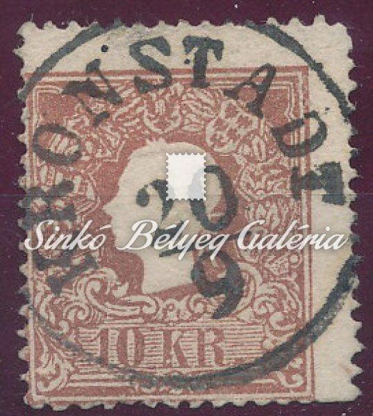 1858 Könyvnyomat dombornyomással 10kr Kronstadt