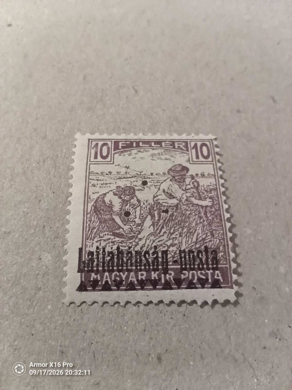 1921. Nyugat-Magyarország III. 10 fillér hármaslyukkal megszállás Bodor garanciajellel