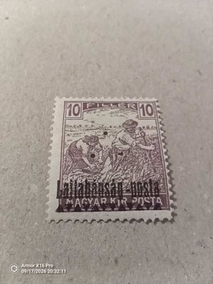 1921. Nyugat-Magyarország III. 10 fillér hármaslyukkal megszállás Bodor garanciajellel