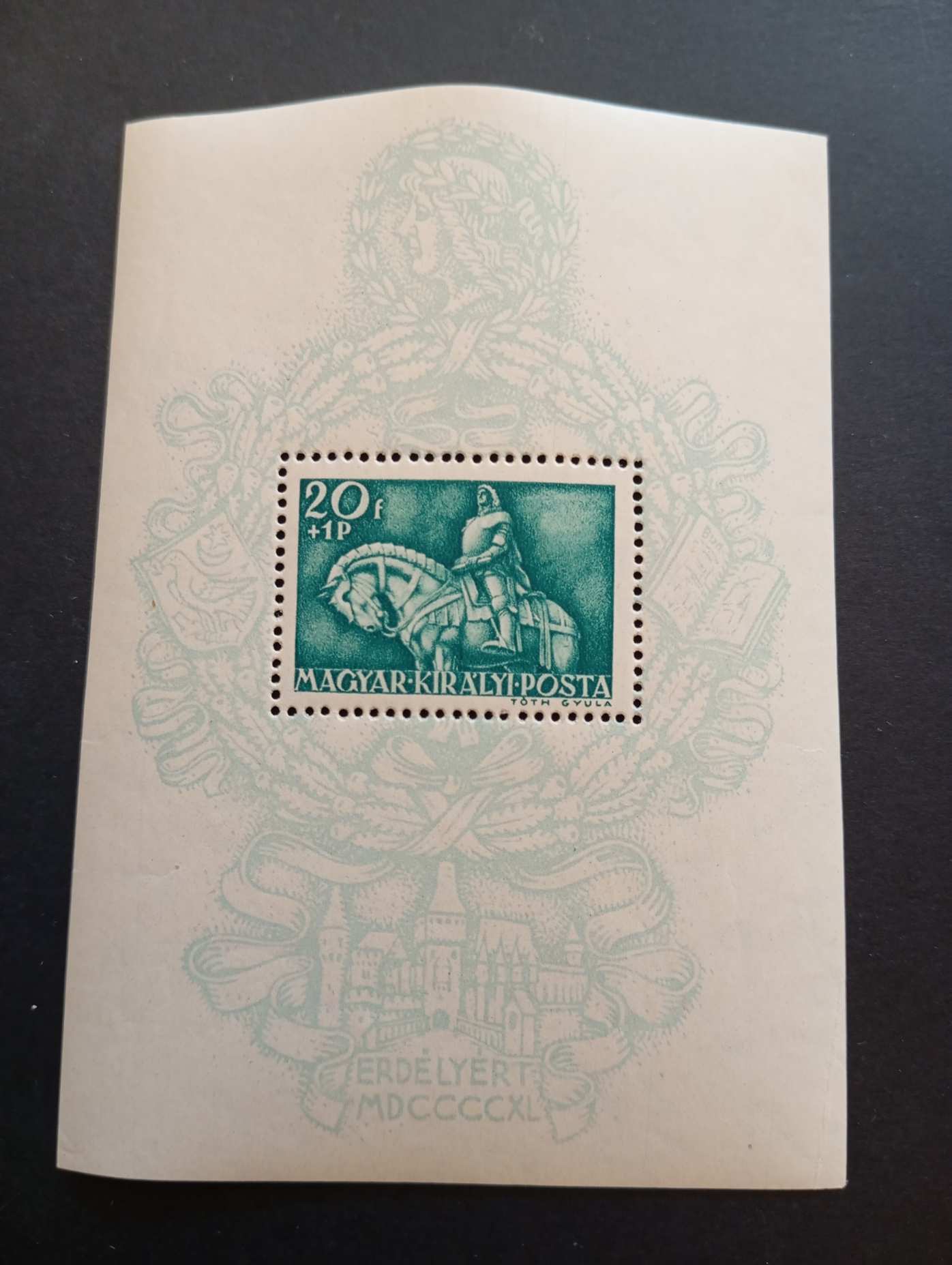 Magyarország 1940 Mátyás király blokk ** postatiszta kat. ár 1200 Ft