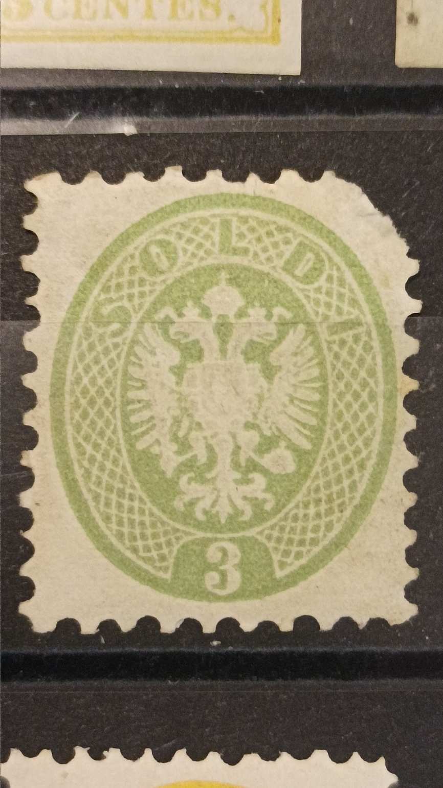 1863/64. Könyvnyomat dombornyomással 3 soldi  *