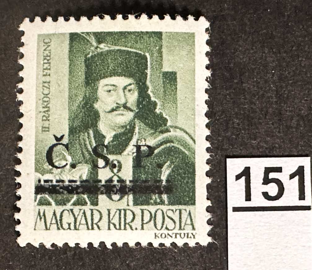 MAGYARORSZÁG 1945 ROZSNYÓ SZOVJET MEGSZÁLLÁS HADVEZÉREK 8 FILLÉR FELÜLNYOMOTT BÉLYEG