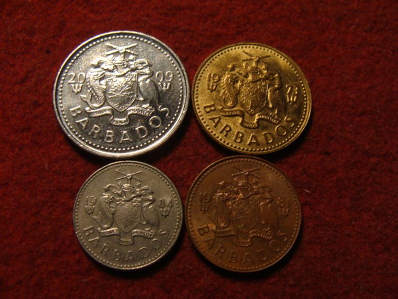 Barbados 4 féle érme egyben