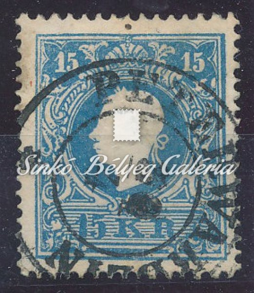 1858. Könyvnyomat dombornyomással 15kr, PETERWARDEN
