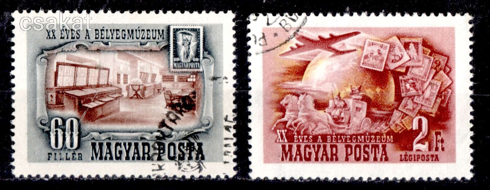 1950 BÉLYEGMÚZEUM pecsételt sor MPIK 4.000 ft (c82)