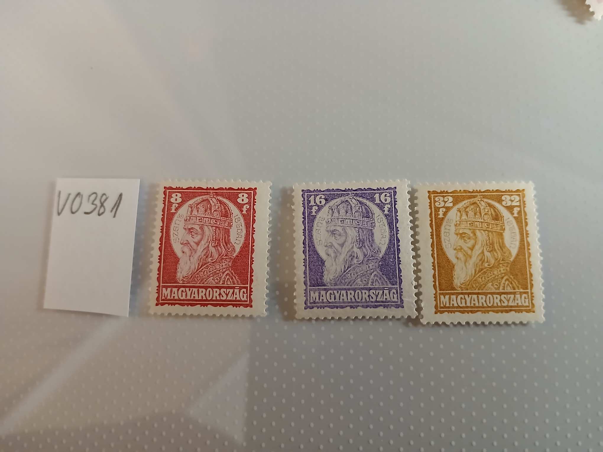 V0381 Magyar bélyeg 1929 489-491 Szent István - kat.ár 2200 HUF