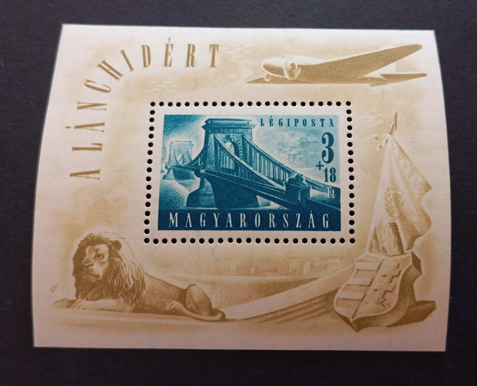 Magyarország 1948 Lánchíd II. postatiszta