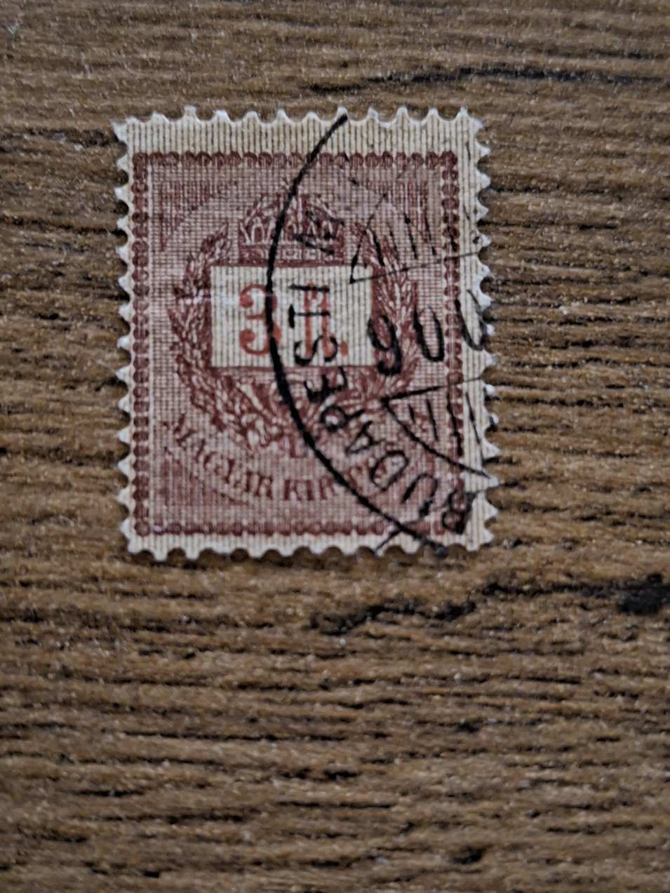 1888 Feketeszámú Krajcáros 3 Ft  bélyegzett Kat ár 6000.-Ft